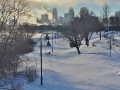 Downtown Minneapolis after a fresh snow.