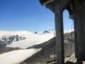 View of the Harding Icefield from the emergency shelter.