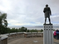 Captain Cook, himself, looking at Cook Inlet in Anchorage, AK.