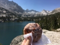 Nothing like packing in a donut to eat at the end of a wonderful hike! Blue Lake, Eastern Sierras.