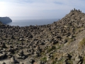 Piled up rocks on the Cliffs of Moher trail.