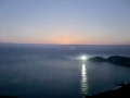 Moon set over the pacific with the Point Bonita lighthouse