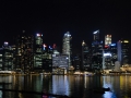 Downtown Singapore at night.