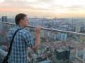 Watching sunset in Singapore.