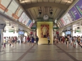 The king is everywhere. Here is is in the elevated train station.