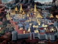 We enjoyed the old Thai art in the Grand Palace in Bangkok, Thailand.