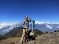Hiking on the trail in the Himalaya.