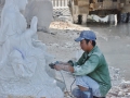 Carving marble. No PPE.